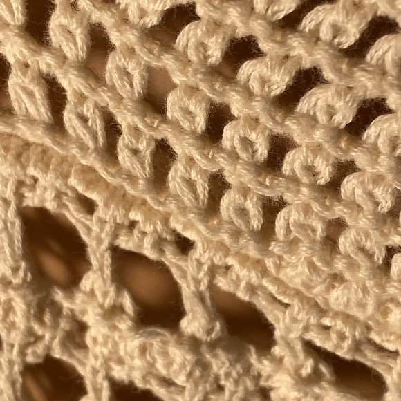 URBAN OUTFITTERS - dress: cream open knit strappy mini w sheer bottom - L - Picture 13 of 16